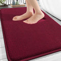 OLANLY Thick Memory Foam Bathroom Rugs 30x20, Absorbent Bath Mat, Burgundy | Soft Quick Dry Bath Rugs Mats, Non-Slip, Machine Washable Carpet for Bathroom Floor, Tub and Shower, Home Decor Accessories