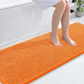 OLANLY Bathroom Runner Rugs 70x24, Extra Soft Absorbent Chenille Bath Rugs, Rubber Backing Quick Dry, Machine Washable Long Bath Mats for Bathroom Floor, Tub and Shower, Home Decor Accessories, Orange