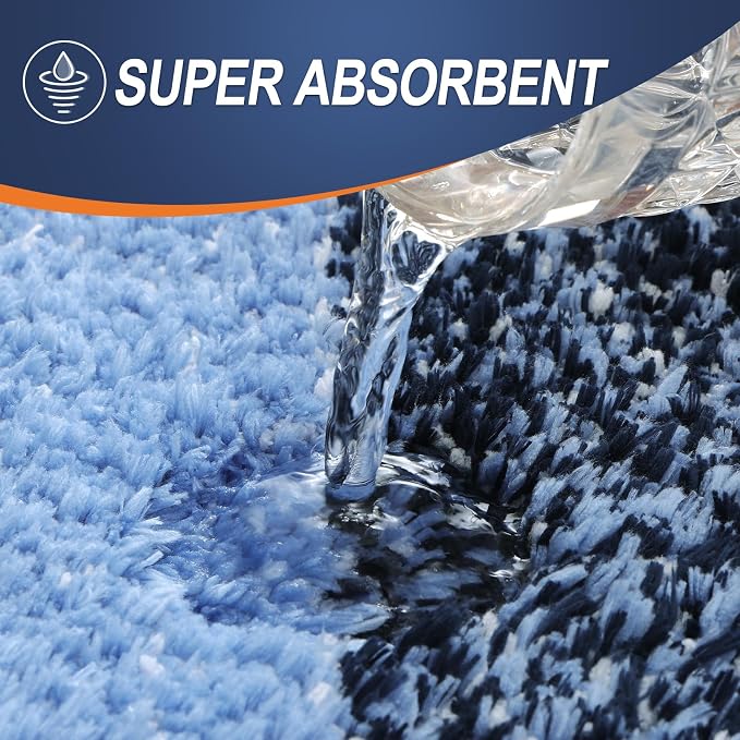 OLANLY Bathroom Runner Rugs Mat 47x17, Extra Soft Absorbent Microfiber Bath Rugs, Rubber Backing, Quick Dry, Washable Long Bath Mats for Bathroom Floor, Tub and Shower, Home Decor Accessories, Navy