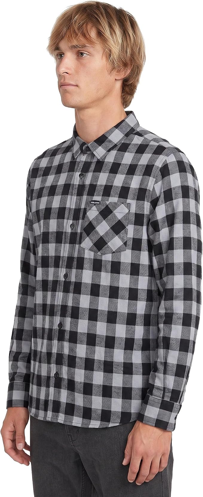 Volcom Men's Long Sleeve Flannel Shirt – Ultra-Soft Brushed Cotton Plaid Button Down