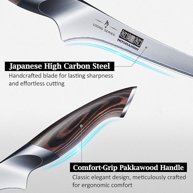 HOSHANHO BBQ Carving Knife Set, Brisket Slicing & Boning Knife for Meat | Professional Ultra Sharp Butcher Carving Knife in Japanese High Carbon Steel, Ergonomic Handle, Gift for Chefs