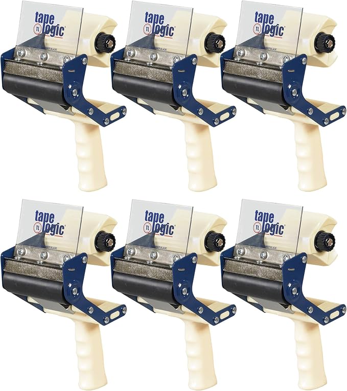 Aviditi Tape Logic 4 Inch Heavy-Duty Packing Tape Dispenser Gun, for Packing, Shipping, Moving and Warehouse Use (6 Dispensers)