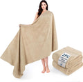 Cotton Paradise 100% Cotton Turkish Towel Set, Soft Absorbent Quick Dry, 2 Piece 35x70 Bath Sheet Set, Beige