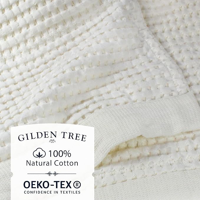 GILDEN TREE Waffle Bath Sheet Quick Dry Towel, Thin Luxury Bath Towels, 40x80 Large Bath Towels 2 Pack Bath Sheets, Modern Style (Cream)