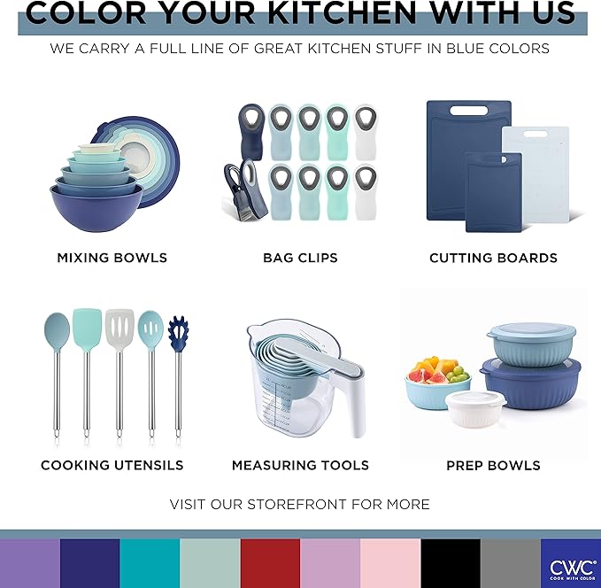COOK WITH COLOR Glass Measuring Cups - Ideal for Cooking and Baking, Blue