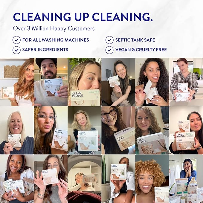 The Clean People Fabric Softener Sheets - Dryer Sheets - Softens & Removes Static Cling - Vegan Laundry Softener, Essential Oils - Spring 360 Pack