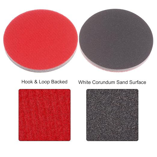 uxcell 100pcs 1200 Grit Sanding Sponge 3 Inch Hook and Loop Sponge Sanding Disc Wet/Dry for Car Wood Drywall Metal