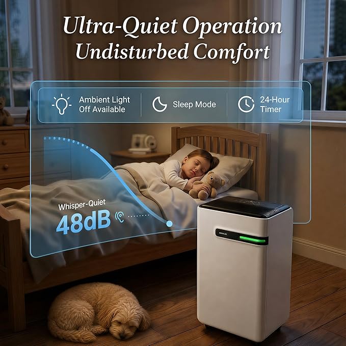 AIRPLUS Dehumidifier for Basement - 4,500 Sq. Ft. 70 Pints, Multifunctional Dehumidifier with Drain Hose & Auto Shut-Off Function, Powerful Dehumidifiers for Home(AP2103)
