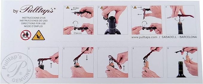 Pulltap's Genuine Collection Floral 900 Waiter's Corkscrew – Double-Hinged Wine Key with Sliding Foil Cutter – Patented Design – Made in Spain – Hawaiian