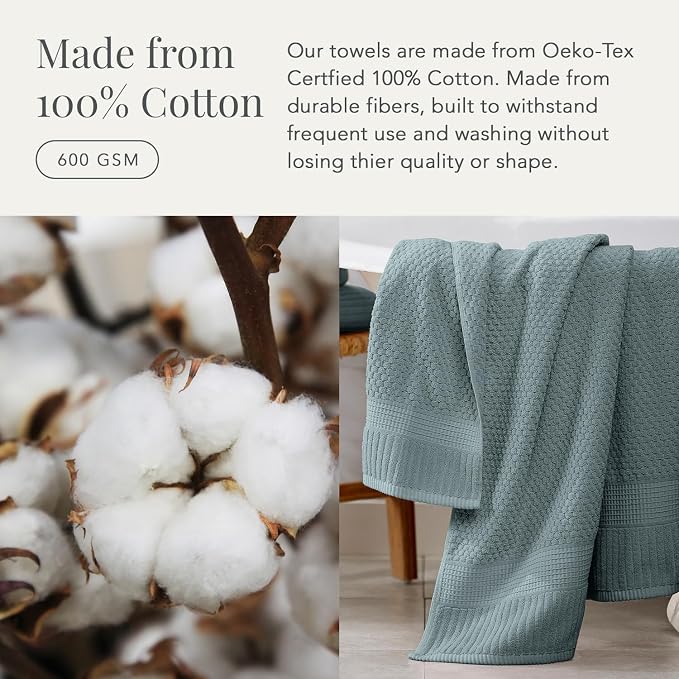 NY Loft 100% Cotton 2-Pack Oversized Bath Towel Set | Stormy | Quick-Dry | Two Oversized 35" x 70" Bath Towels / Bath Sheets | Super Absorbent | Designer-Styled Texture