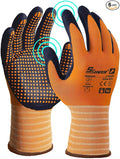 Schwer 6 Pairs Safety Work Gloves, MicroDot Abrasion & Grip, LT5619, L | Certified to Level 6 Abrasion, Strong Grip, Microfoam Nitrile Coated, Touchscreen, 3D-Comfort, A1 Cut Resistant, Gardening