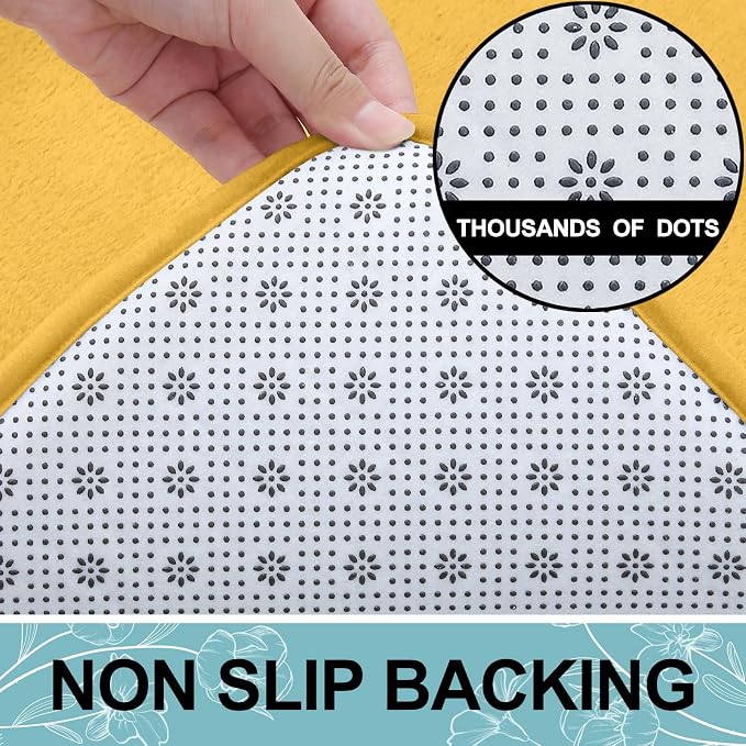 Smiry Memory Foam Bath Mat 59x24, Extra Soft and Absorbent Bathroom Mats, Non Slip Washable Carpet for Floor, Shower and Tub, Yellow