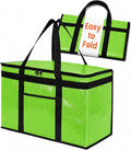 PRO Large Insulated Food Delivery Bag (2XL, Green, 1 Pack) | Thermal bag, For cold & hot food, Water-resistant, Portable cooler, Soft sided catering tote, Grocery bag with zippered top