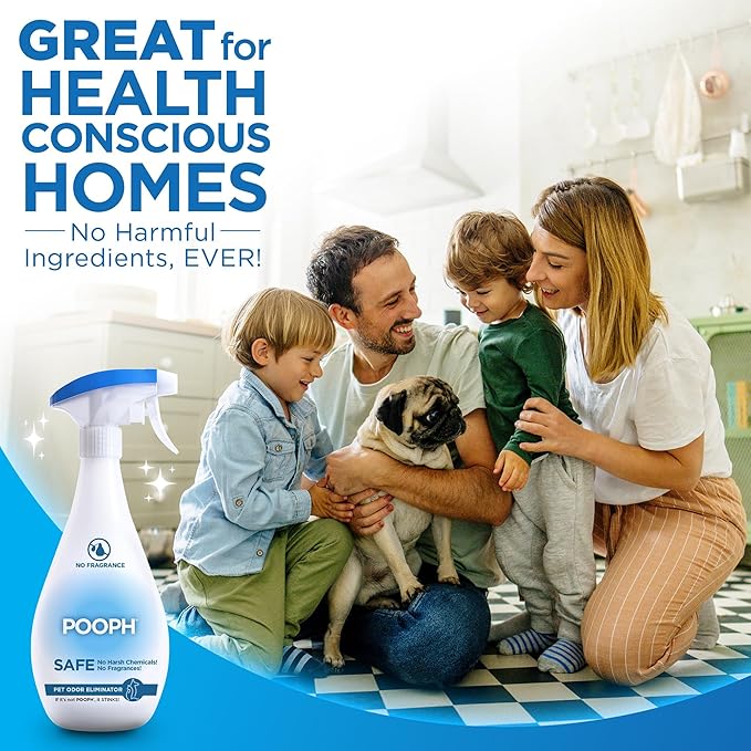 Pooph Pet Odor Eliminator, 16oz Spray - Eliminates Odors at the Molecular Level, Dogs, Cats, Freshener, Eliminator, Urine, Poop, Pee, Deodorizer, Fresh, Clean, Furniture, Potty