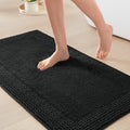 Madison Park Splendor Reversible 100% Cotton Bath Rug, 17 x 24, Black | Tufted Bathroom Mat, 3000 GSM, Hotel Quality, Luxurious Plush, Medium Pile, Absorbent, Quick Dry, OEKO-TEX, Shower Room Décor