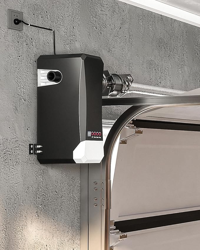 ZUMI Automatic Garage Door Opener, Wall-Mounted Garage Opener with Manual Backup Infrared Sensors, Heavy-Duty Smart Garage Entry Device Access Unit for Garage Door Opening & Closing