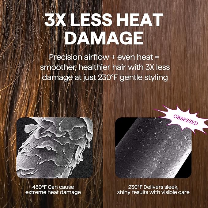 Wavytalk Hair Dryer Brush Set, Air Sculpt 4-in-1 Hot Air Brush Set | Blowout Brush Styler for Salon Blowouts, Volumizing, and Straightening, Sleek Frizz-Free for Every Hair Type, Black