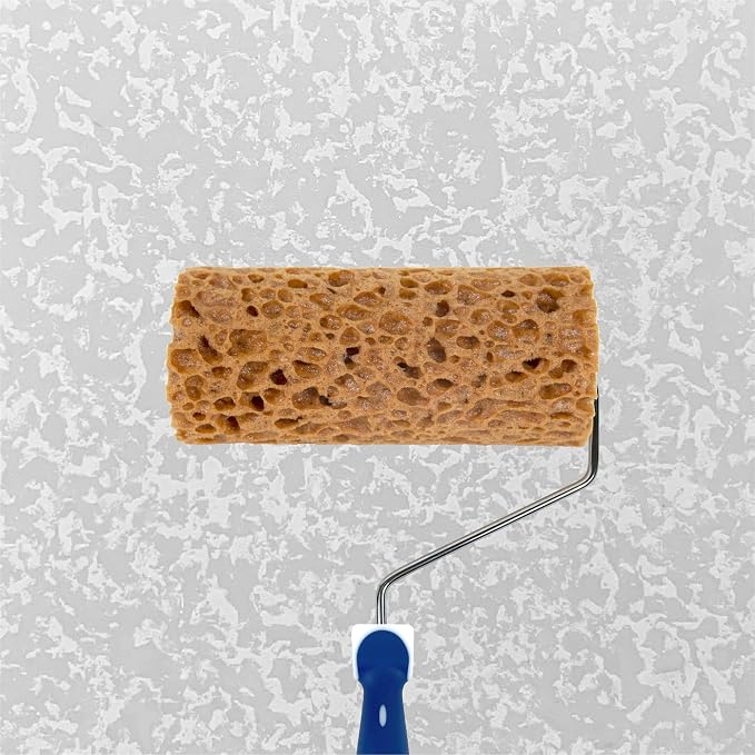 Hanroy Sea Sponge Roller for Painting, 6'' Texture Pattern Paint Roller, Decorative Art Faux Sponge Paints Tools, Fast and Easy Pattern Art Sponge Roller for Home Wall Decoration(M90F)