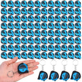 Kanayu 100 Pcs Mini Tape Measure Keychains 3 ft Small Retractable Measuring Tape Bulk with Lock Steel Easy Read Pocket for Birthday Party Favors Daily Use (Blue)