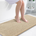 OLANLY Bathroom Runner Rugs 47x24, Extra Soft Absorbent Chenille Bath Rugs, Rubber Backing Quick Dry, Machine Washable Long Bath Mats for Bathroom Floor, Tub and Shower, Home Decor Accessories, Beige