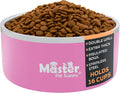 Master Pet Supply Stainless Steel Dog Bowls - 128 oz, Heavy Duty - Hyper Pink, Double Wall Extra-Thick Insulated, Non-Slip Pet Water Bowl for Dogs, Cats & Pets, Anti Rust Metal, Dish Washer Safe