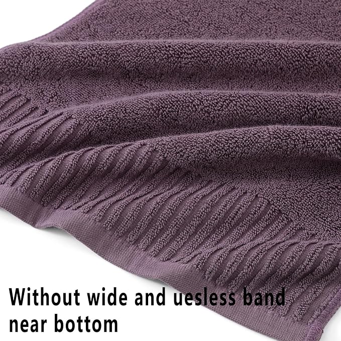 YTYC 27.5x55 Bath Towels Set,100% Cotton,650GSM,Plum,6-Pieces | Ultra Soft,Highly Absorbent, 2 Bathroom Towels,2 Hand Towels, 2 Washcloths, Towels for Bathroom, Gym, Spa,Pool