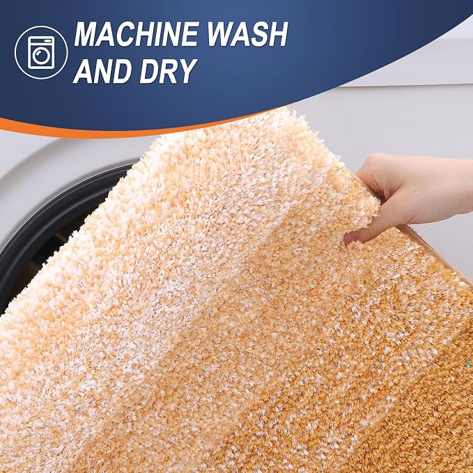 OLANLY Large Bathroom Rugs Mat 50x30, Extra Soft Absorbent Microfiber Bath Rugs, Rubber Backing, Quick Dry, Washable Bath Mats for Bathroom, Tub and Shower, Home Decor Accessories, Golden Yellow