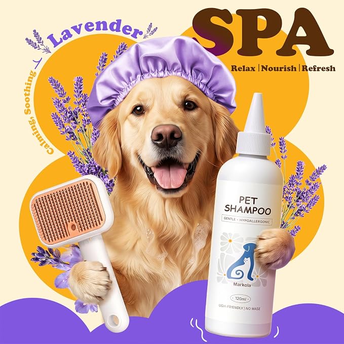 Rorhxia Steam Pet Brush Spray Refill Shampoo for Show Dog Cat, Lavender | Lavender, Deodorization, Pet Safe, Vet Approved, Soft Coat, Deep-Cleaning, pH-Balanced Formula
