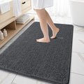 OLANLY Large Bathroom Rugs 59x35, Extra Soft Absorbent Chenille Bath Rugs, Rubber Backing Quick Dry, Machine Washable Bath Mats for Bathroom Floor, Tub and Shower, Home Decor Accessories, Dark Grey