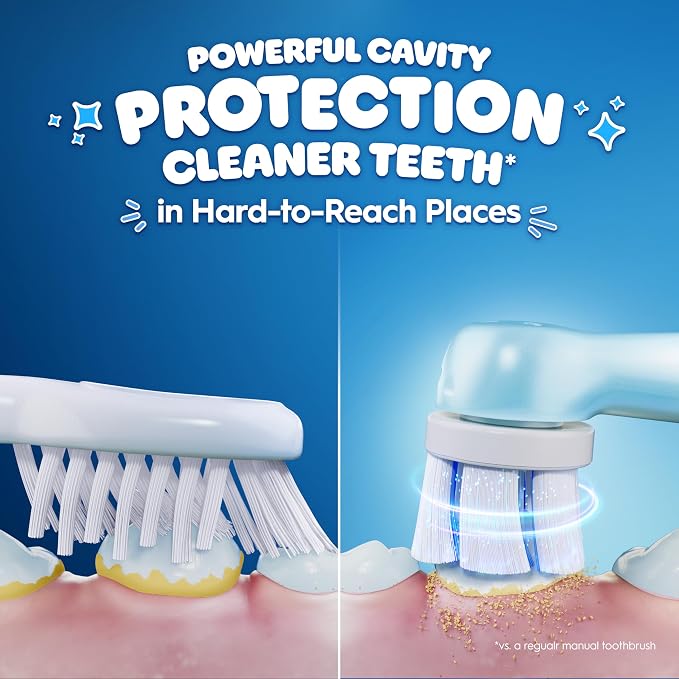 Oral-B iO Kids Rechargeable Electric Toothbrush, Stitch with 1 Brush Head - Automatic Pressure Sensor - 3 Cleaning Settings - 2 Min Music Timer - 28 Day Battery Life