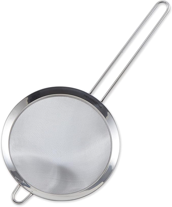 RSVP International Endurance Kitchen Collection, Stainless Steel Fine Mesh Conical Sieve/Colander, Multi-Purpose for Cooking, Baking, Loose Leaf Tea, Bar Strainer Cocktails, 7-Inch
