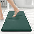 Smiry Memory Foam Bath Mat 24x16, Extra Soft and Absorbent Bathroom Mats, Non Slip Washable Carpet for Floor, Shower and Tub, Green
