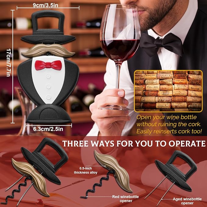 Exquisite Reserve Ah So Wine Opener, British Gentleman Style 3 in 1 Vintage Wine Corkscrew with Beer Opener, Hand Forged for Connoisseurs | Limited Artisan Edition with Luxury Gift Box