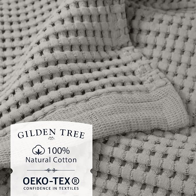 GILDEN TREE Waffle Bath Sheet Quick Dry Towel, Thin Luxury Bath Towels, 40x80 Large Bath Towels 2 Pack Bath Sheets, Modern Style (Pewter)