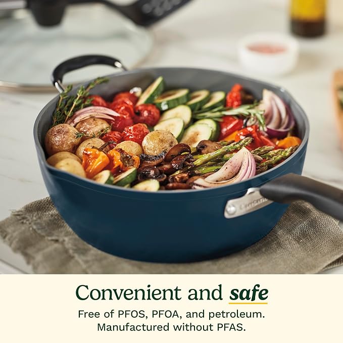 Cuisinart Preferred Pan 4-Pc Set - Nouveau Navy (4.5 Qt. Multi-Purpose Pan w/Cover, Steamer, Slotted Turner)