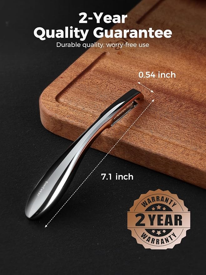 Professional Vegetable Peeler – 304 Stainless Steel Potato Peeler for Kitchen, Ultra Sharp Blade, Ergonomic Non-Slip Handle, Dishwasher Safe, 2-Year Warranty
