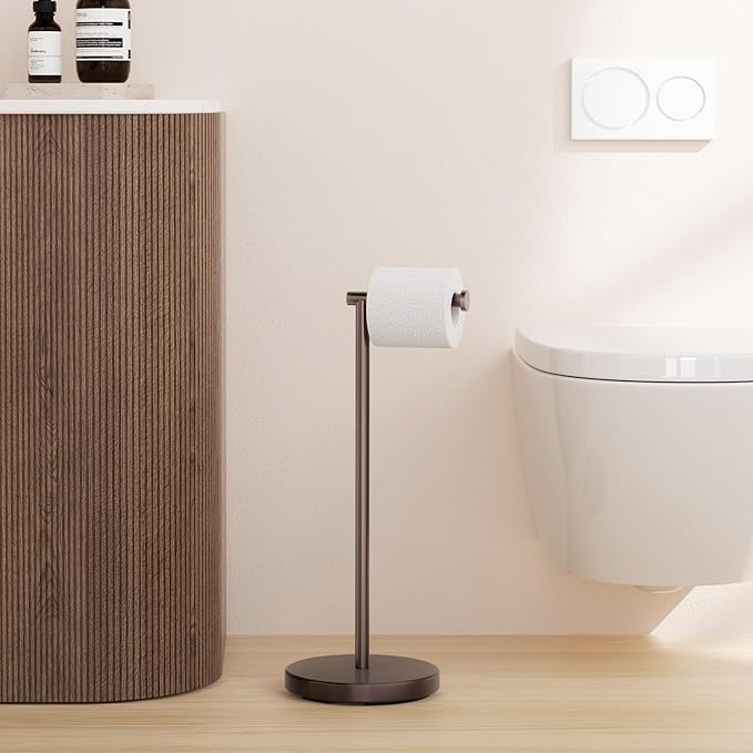 KES Bronze Toilet Paper Holder Stand, Toilet Roll Holder Free Standing with Heavy Base, 18/8 Stainless Steel, BPH283S1-BB