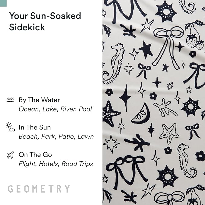 GEOMETRY Micro-Loop Beach Towel – Spring & Summer Collection – Quick-Dry, Sand-Resistant, Ultra-Absorbent Compact Towel for Beach & Travel (Earth and Sea)
