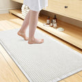 Smiry Waffle Bath Mat 47x24, Extra Soft Absorbent Bathroom Rugs, Non Slip Machine Washable Quick Dry Bath Rugs for Bathroom Floor, Tub, Shower, Home Decor Accessories, White