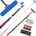 Tyroler Professional Window Squeegee with Extension Pole | Squeegee for Windows Cleaning | Outdoor Window Cleaner Tool, Windows Washing Kit with Extension Pole | Window Cleaning Kit (18.6 feet)