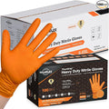TitanFlex Heavy Duty Industrial Orange Nitrile Gloves, 8-mil, Gloves Disposable Latex Free with Raised Diamond Texture Grip, Powder Free, Rubber Glove, Mechanic Gloves,1000-ct Case (Medium)