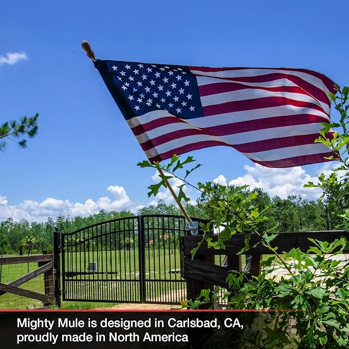 Mighty Mule MM371W-SOL-A Solar Gate Opener, Smart Ready, Includes Gate Opener Installation Ruler and More, Up to 16ft Long or 550lb, Black, Upgraded Gate Opener Kit