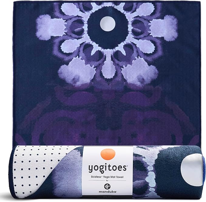 Manduka Yogitoes Hot Yoga Mat Towel - 71" | Moisture Activated Grip | Patented Silicone Nubs | Highly Absorbent, Durable & Easy Care | Made from Recycled Materials | 71 x 24 Inches | Chakra Residence