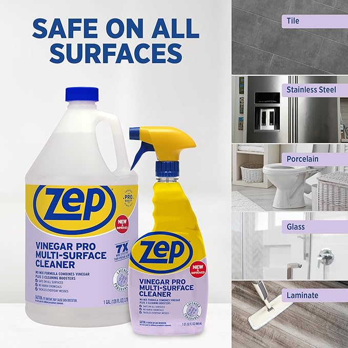 Zep All-Purpose Cleaner with Vinegar Added - 32 Ounces (Case of 4) R48432 - Industrial Grade Cleaner