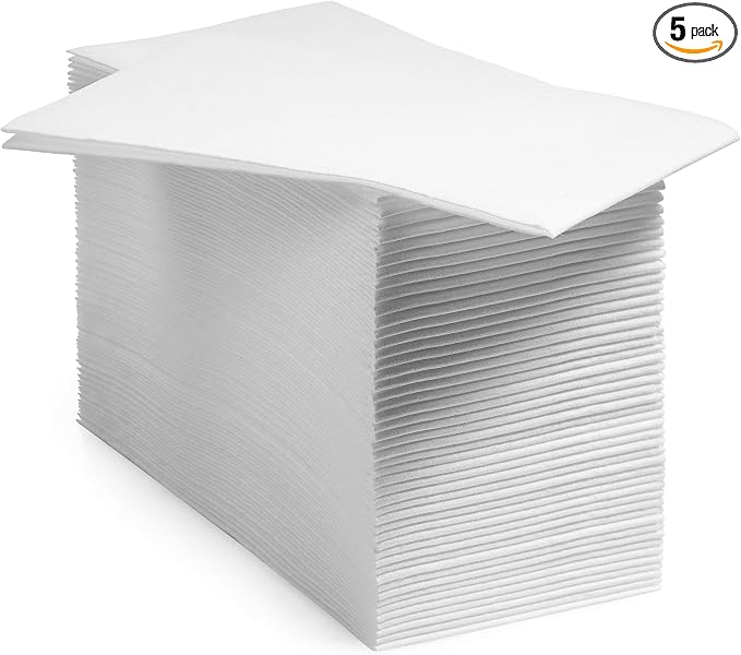 5000 Pack Disposable Guest Towels for Bathroom, Linen-Feel Hand Towels | Thick and Absorbent Cloth-Like Paper Napkins, Made in USA, White, 12x17 in, for Parties, Weddings, Events, Guest Bathrooms