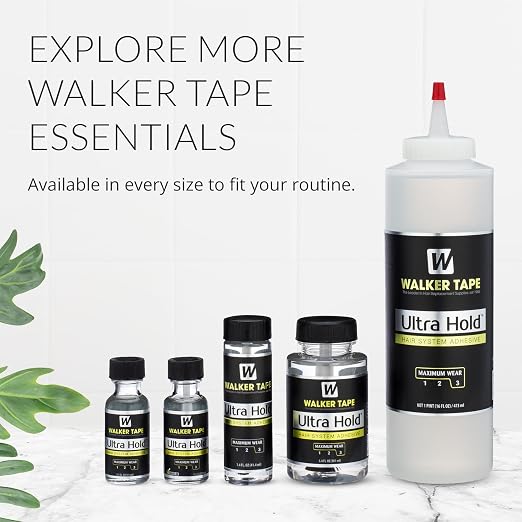 Walker Tape Ultra Hold Brush-On Adhesive, Waterproof Wig Glue for Lace Systems and Tape in Hair Extensions Human Hair, Strong Long Lasting Bonding Glue for Hairpiece and Wig Application, 1.4 oz