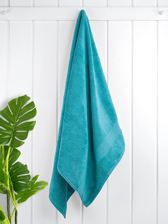 Cotton Paradise 100% Cotton Turkish Towel Set, Soft Absorbent Quick Dry, 4 Piece Bath Towel Set, Ocean Aqua