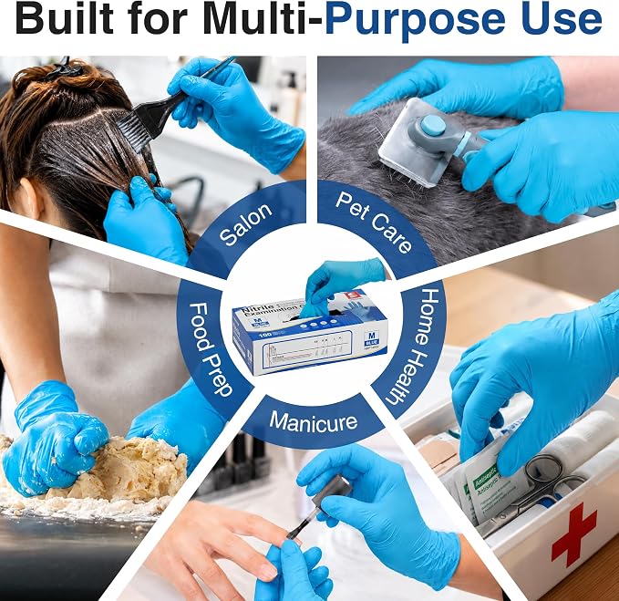 Schneider Medical Nitrile Exam Gloves, Powder-Free, Latex-Free, Disposable Gloves for Medical Use, Cleaning and Food Prep