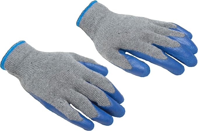 G & F Products 12 Pairs X-Large Rubber Latex Double Coated Work Gloves for Construction, gardening gloves, heavy duty Cotton Blend,3100XL,Blue