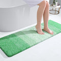 OLANLY Bathroom Runner Rugs Mat 47x17, Extra Soft Absorbent Microfiber Bath Rugs, Rubber Backing, Quick Dry, Washable Long Bath Mats for Bathroom Floor, Tub and Shower, Home Decor Accessories, Green